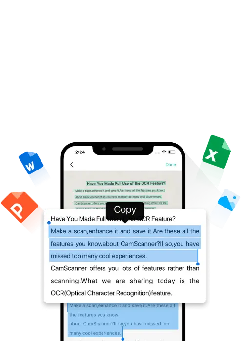 copy content easily from scanned photo